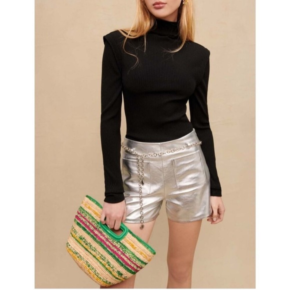 NEW Maje Mini Striped Raffia Bag - Picture 3 of 16